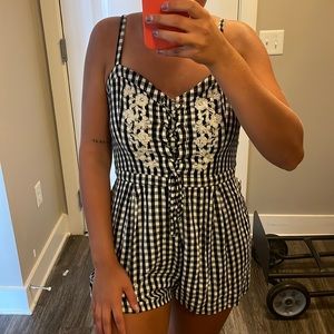 Hollister checkerboard romper